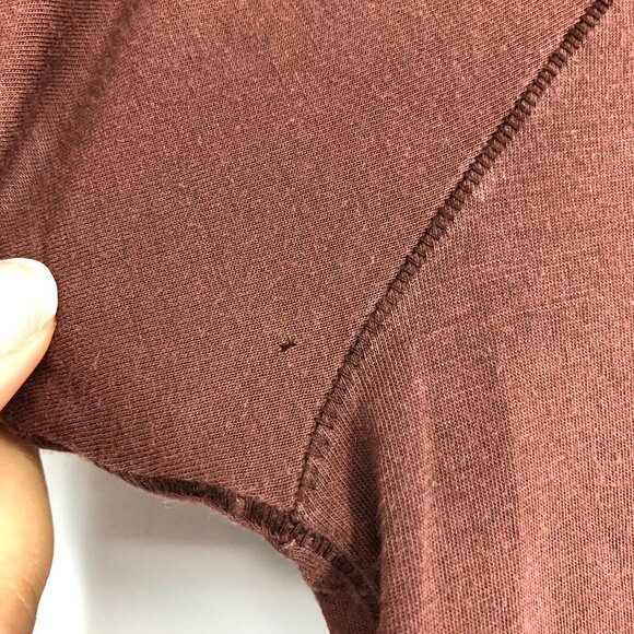 Wilfred Clay Brown / Burgundy  Scoop Neck Short Sleeve T-Shirt size XXS - Picture 6 of 16